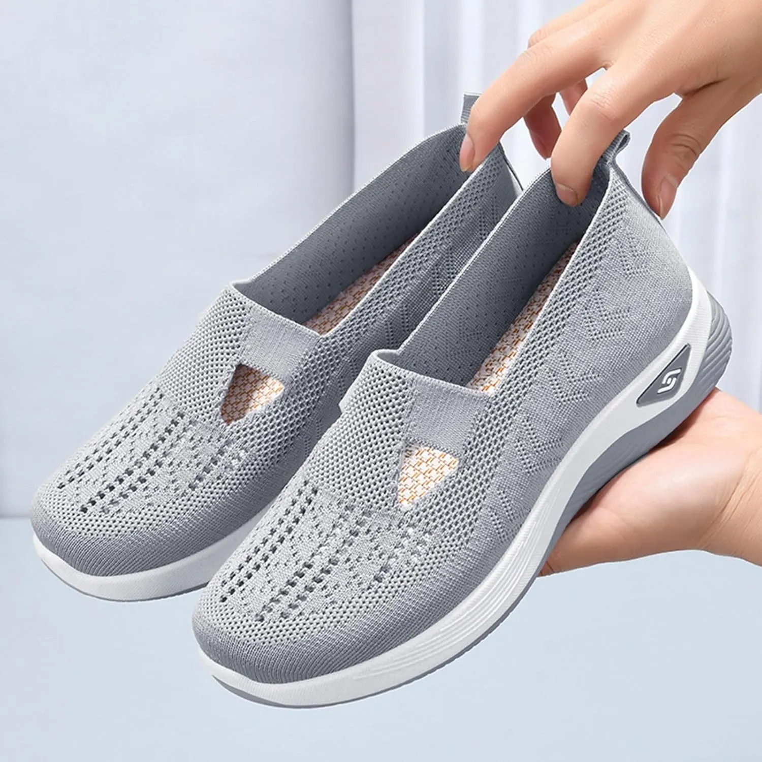 Women's Walking Shoes Orthotic Walking Sneakers Wide Width Non-Slip Sneakers Adjustable Breathable Platform Mesh Sandals