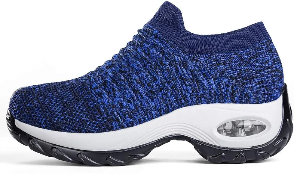 Women's Walking Shoes Sock Sneakers - Mesh Slip On Air Cushion Lady Girls Modern Jazz Dance Easy Shoes Platform Loafers