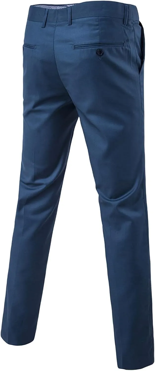 XIAXOGOOL Mens Dress Pants Classic Slim Fit Flat Front Straight Leg Pants Business Work Casual Trousers with Pockets