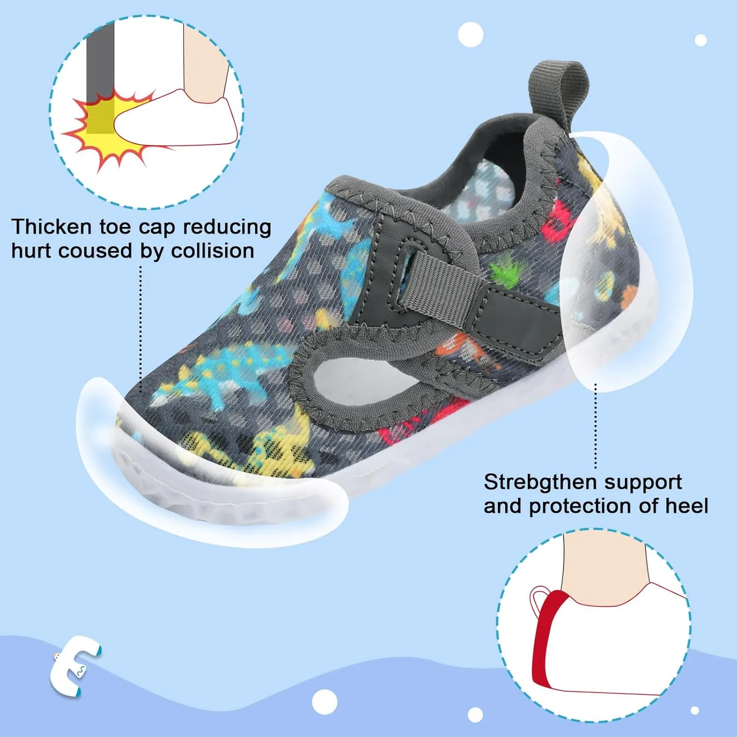 XIHALOOK Toddler Water Shoes for Boys Girls Kids Quick Dry Aqua Skin Barefoot for Beach Swim Pool River