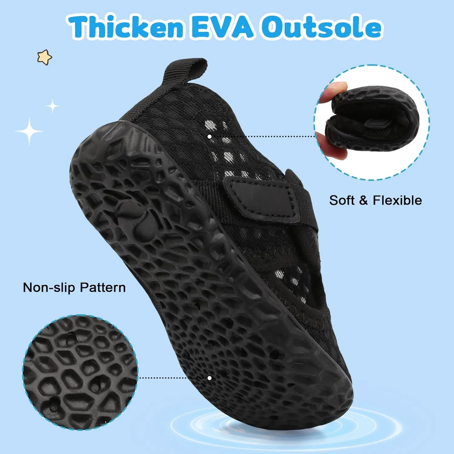 XIHALOOK Toddler Water Shoes for Boys Girls Kids Quick Dry Aqua Skin Barefoot for Beach Swim Pool River