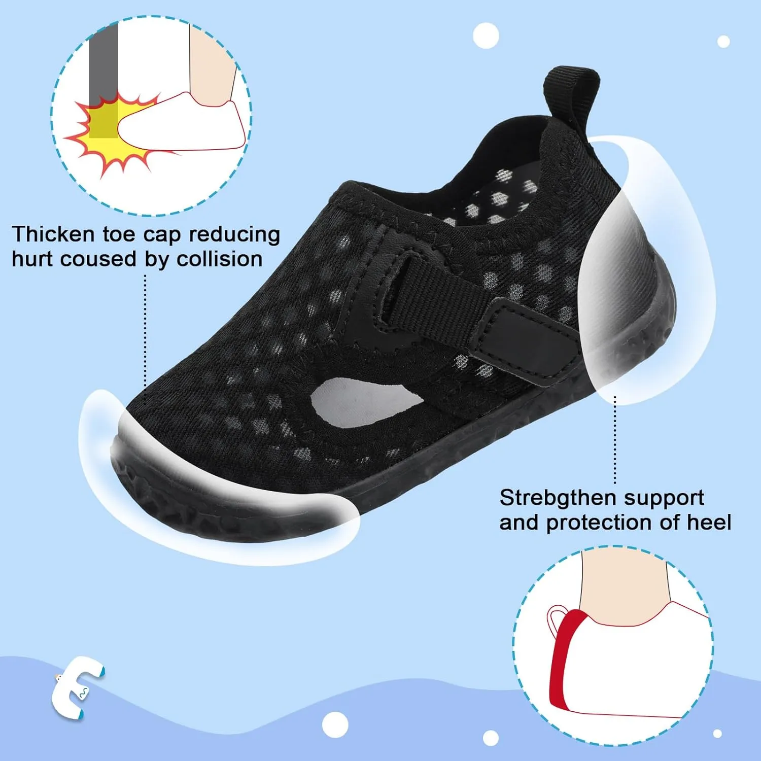 XIHALOOK Toddler Water Shoes for Boys Girls Kids Quick Dry Aqua Skin Barefoot for Beach Swim Pool River