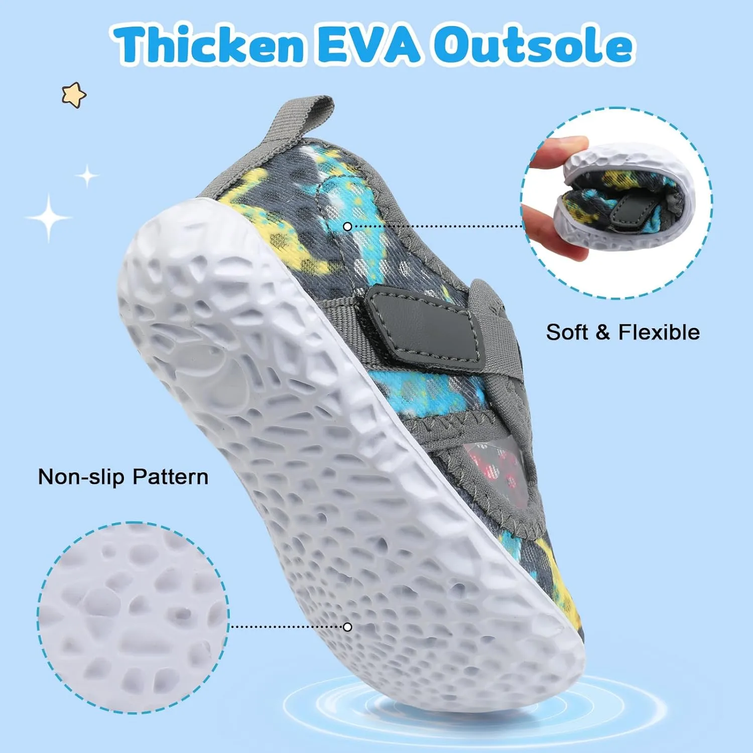 XIHALOOK Toddler Water Shoes for Boys Girls Kids Quick Dry Aqua Skin Barefoot for Beach Swim Pool River