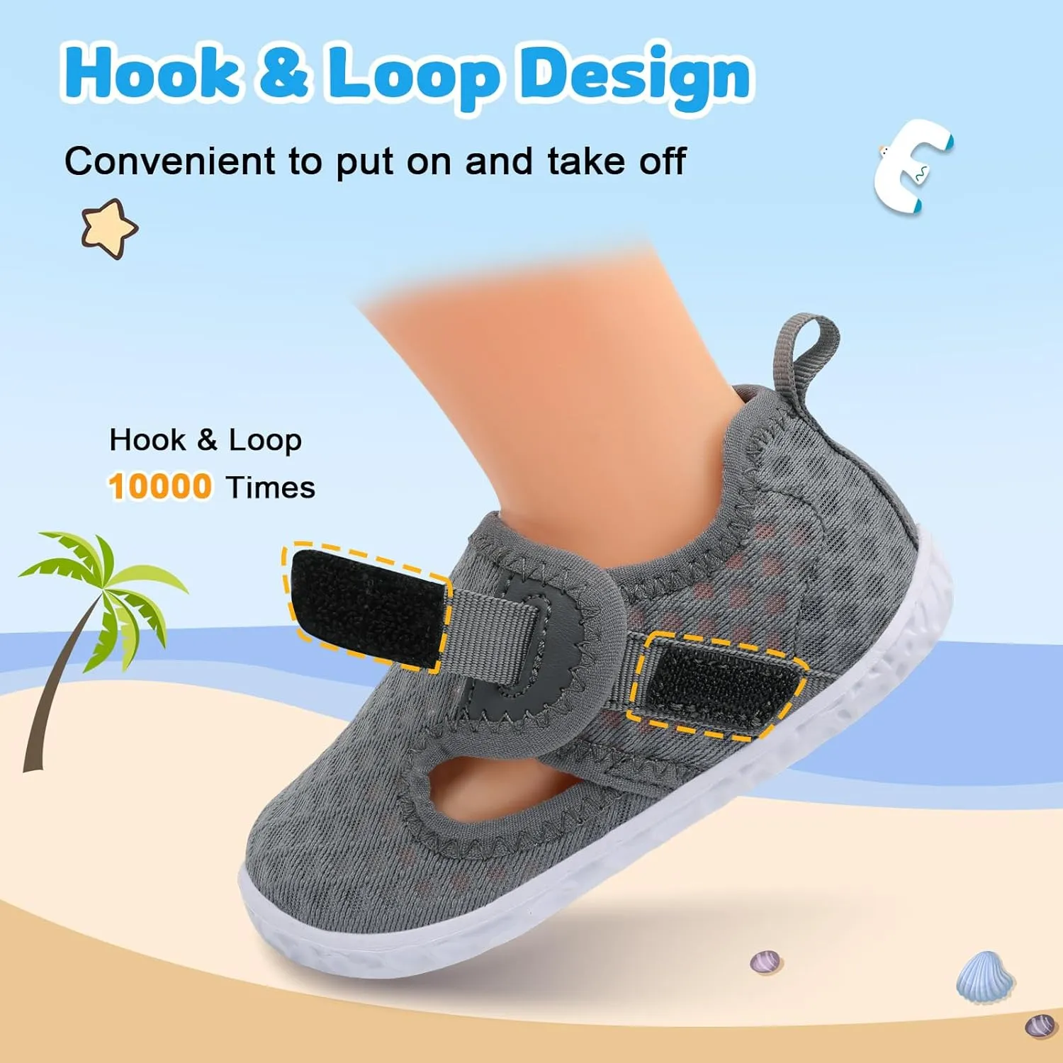 XIHALOOK Toddler Water Shoes for Boys Girls Kids Quick Dry Aqua Skin Barefoot for Beach Swim Pool River