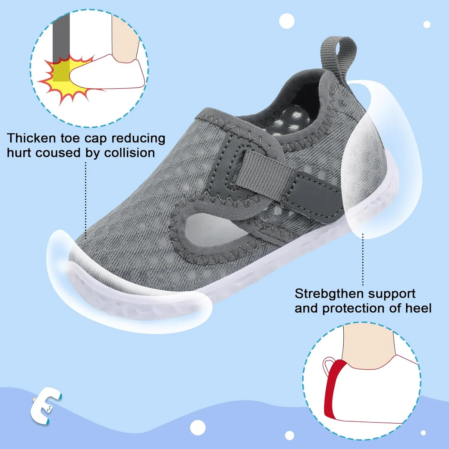 XIHALOOK Toddler Water Shoes for Boys Girls Kids Quick Dry Aqua Skin Barefoot for Beach Swim Pool River