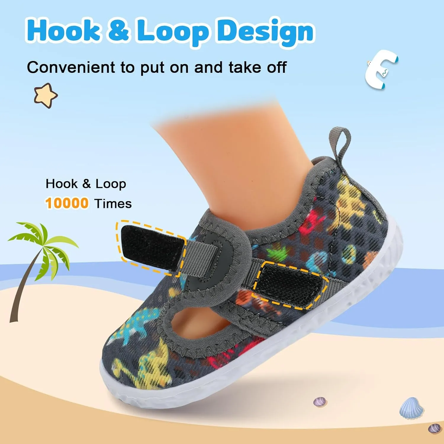 XIHALOOK Toddler Water Shoes for Boys Girls Kids Quick Dry Aqua Skin Barefoot for Beach Swim Pool River
