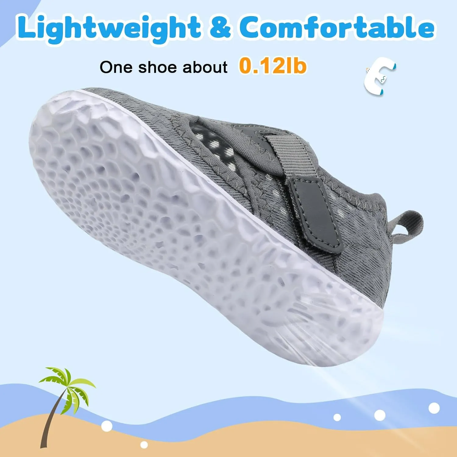 XIHALOOK Toddler Water Shoes for Boys Girls Kids Quick Dry Aqua Skin Barefoot for Beach Swim Pool River