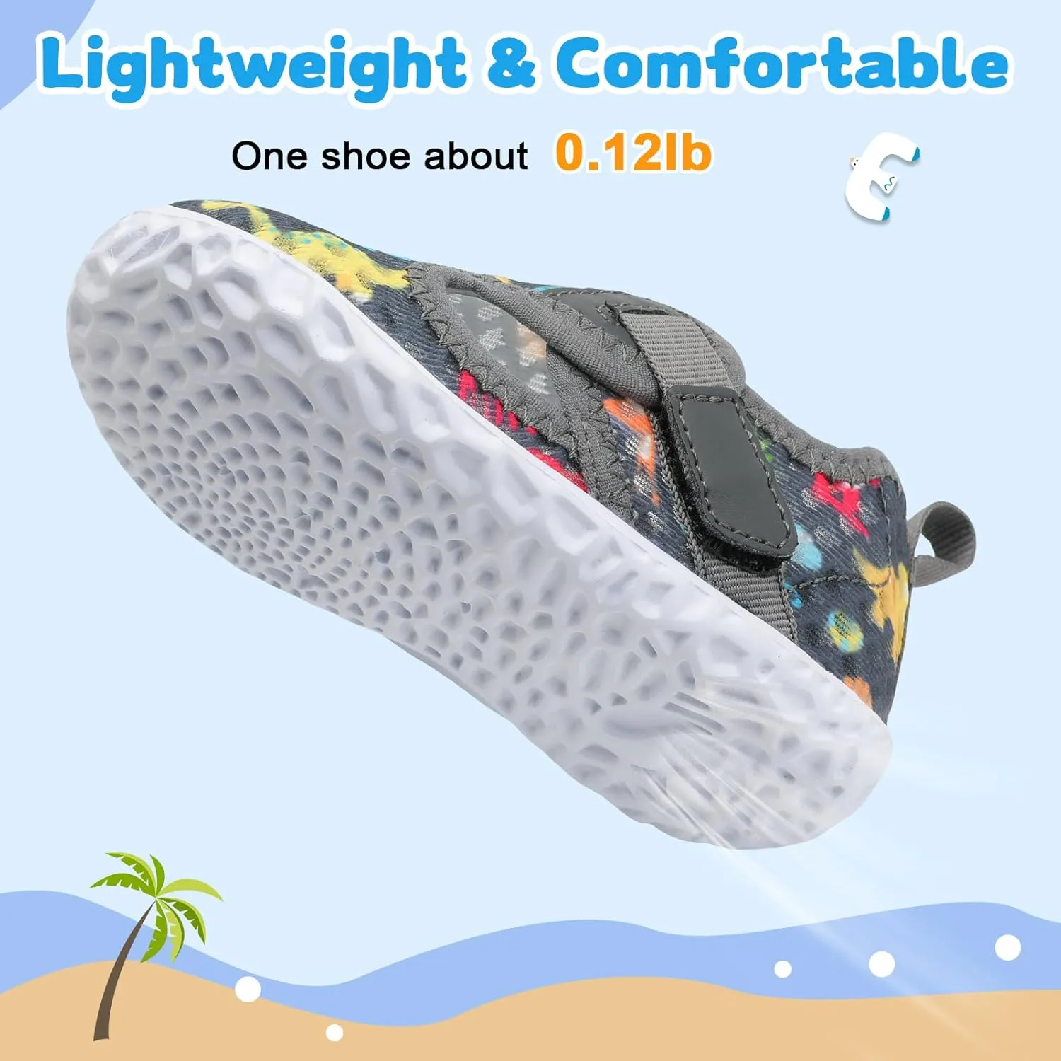 XIHALOOK Toddler Water Shoes for Boys Girls Kids Quick Dry Aqua Skin Barefoot for Beach Swim Pool River
