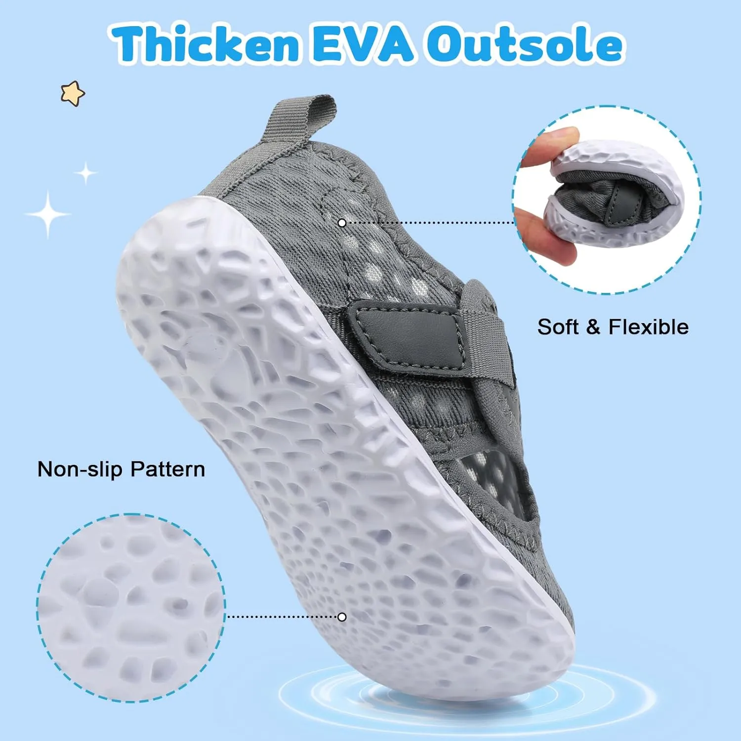 XIHALOOK Toddler Water Shoes for Boys Girls Kids Quick Dry Aqua Skin Barefoot for Beach Swim Pool River