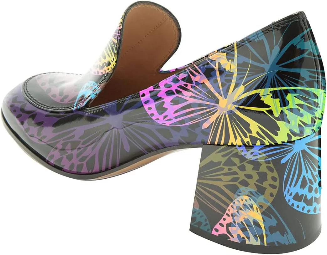 XYD Women Classic Closed Round Toe Loafers Mid Chunky Block Heel Slip On Pumps Comfy Walking Daily Outdoor Office Shoes