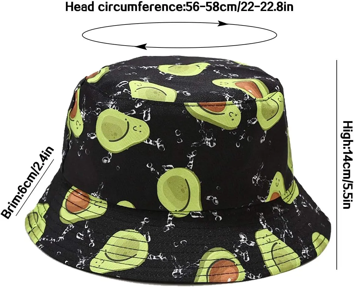 XYIYI Cute Bucket Hat Beach Fisherman Hats for Women, Reversible Double-Side-Wear