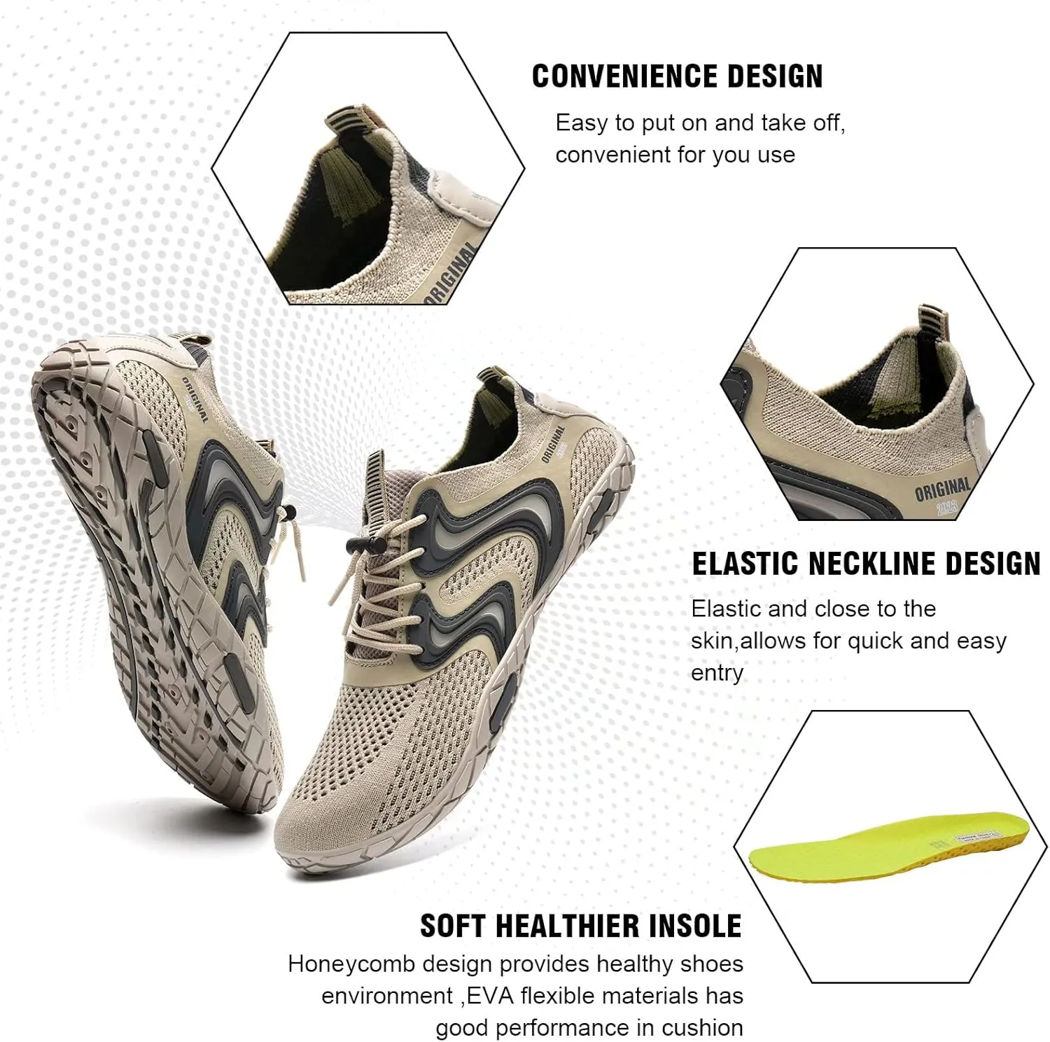YALOX Water Shoes Men's Women's Swim Shoes Outdoor Beach Barefoot Quick-Dry Aqua Pool Socks Swimming Yoga Surfing Exercise