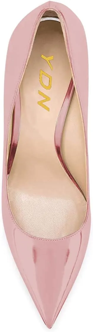 YDN Women Classic Pointed Toe High Heel Wedge Pumps Slip on Cofmortable Office Shoes