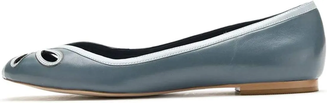 YDN Women Cutout Ballet Flats Peep Toe Loafer Pumps Comfy Slip On Casual Formal Walking Dress Shoes