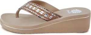 Yellow Box Women's Sunvale Wedge Sandal, Round Toe, Medium-High 2 Inch Heel, 0.75 Inch Platform Comfortable Flip-Flop