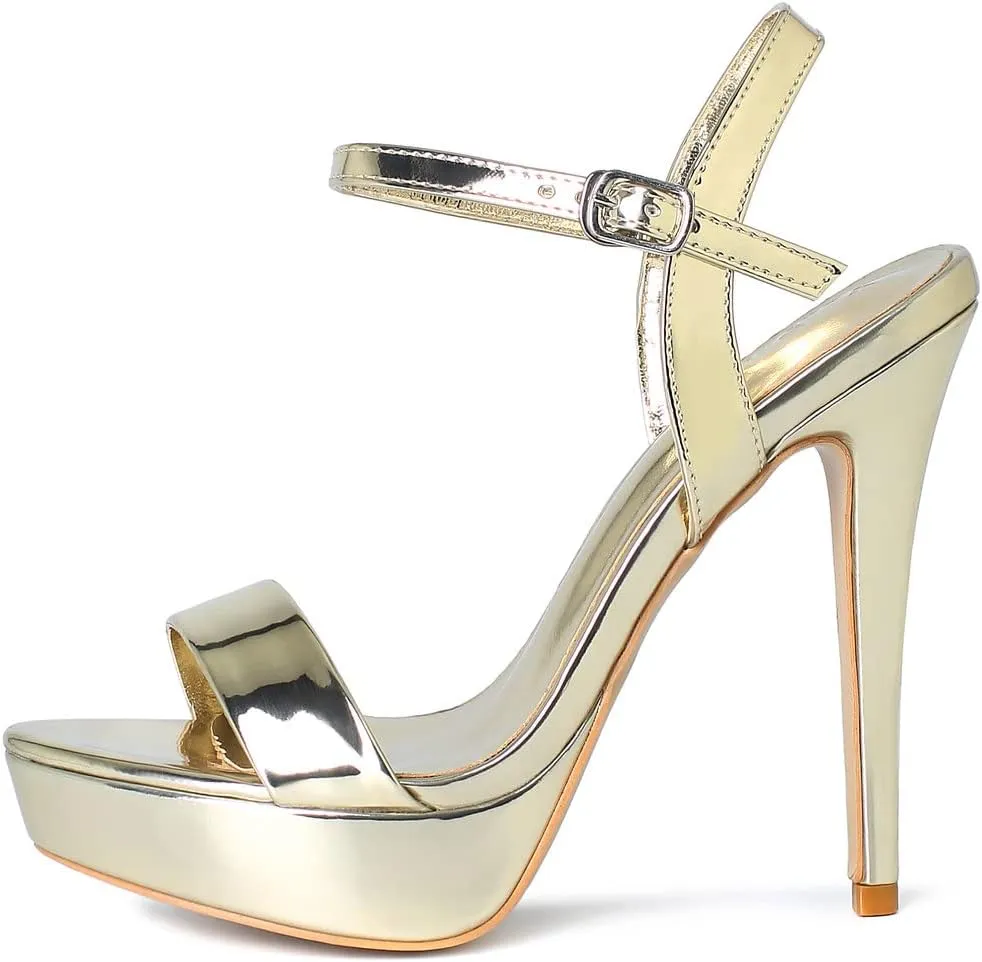 YooPrettyz Women Stiletto Heels Strappy Party Dress Pump Ankle Strap Sandal Heels