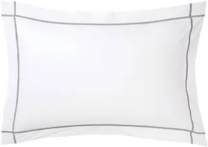 Yves Delorme Athéna Platine (Platinum Grey) King 21 x 37 in Sham Extra Soft and Cooling Luxury Sheets, 100% Natural Organic Cotton - Breathable and Durable