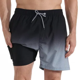 zeetoo Mens Swim Trunks with Compression Liner 5.5" Inseam Swim Shorts Quick Dry Shorts
