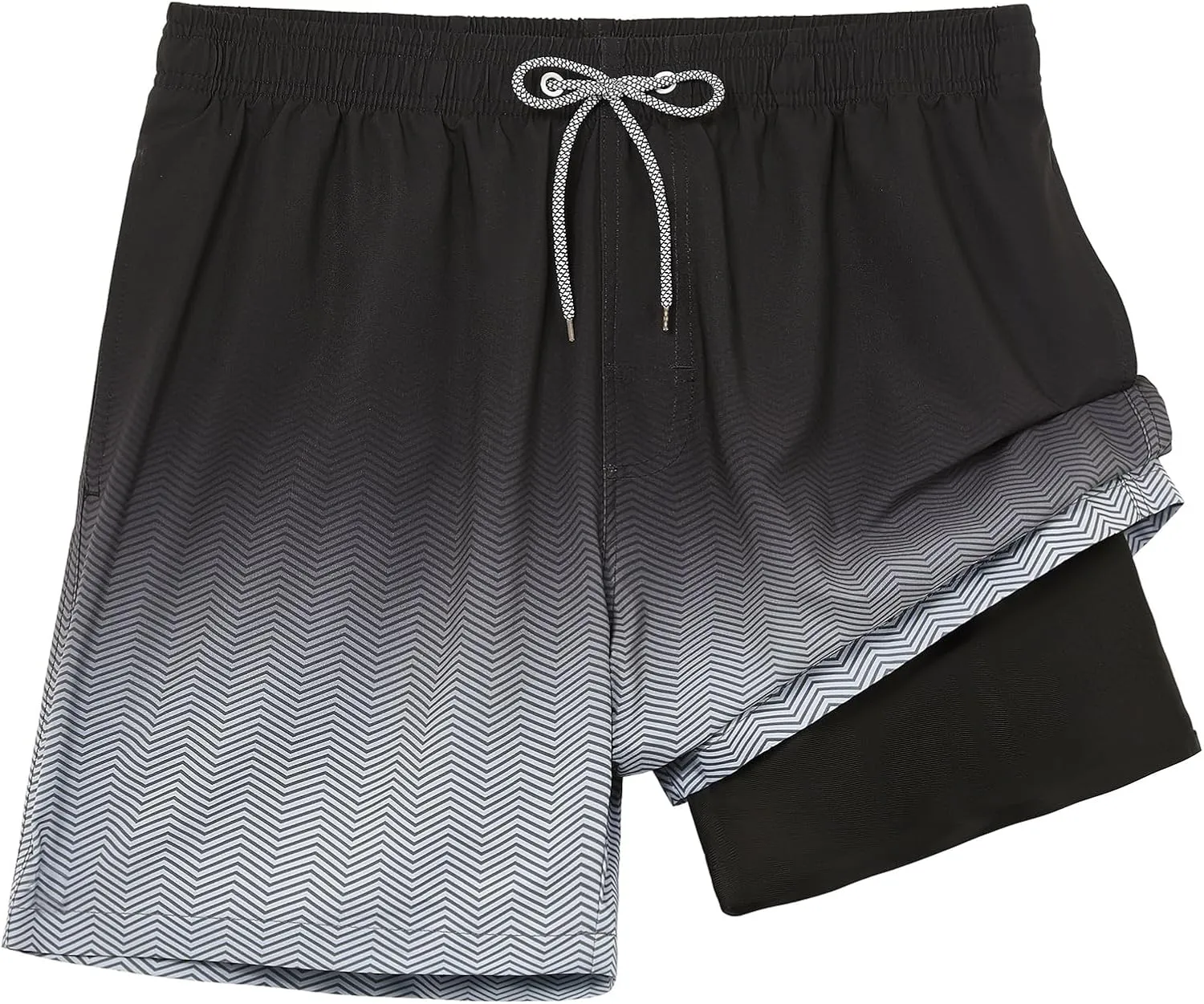 zeetoo Mens Swim Trunks with Compression Liner 5.5" Inseam Swim Shorts Quick Dry Shorts