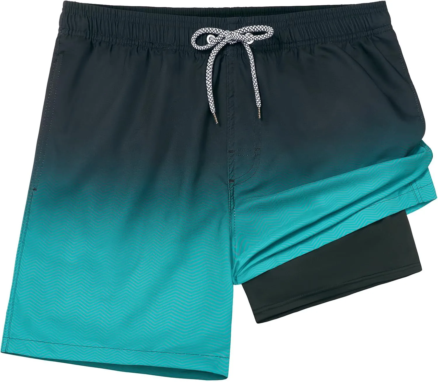 zeetoo Mens Swim Trunks with Compression Liner 5.5" Inseam Swim Shorts Quick Dry Shorts