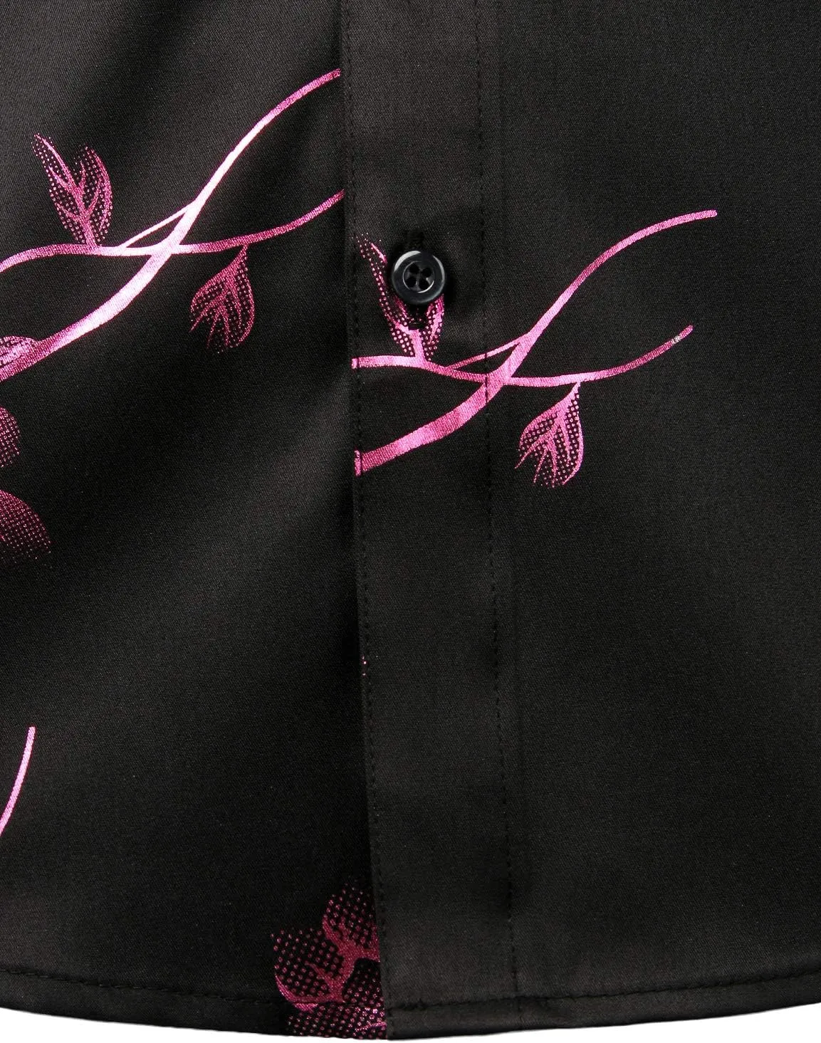 ZEROYAA Mens Hipster 3D Golden Rose Floral Printed Slim Fit Long Sleeve Button Down Dress Shirts