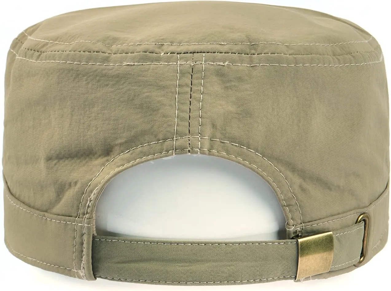 Zylioo Oversize XXL Quick Dry Army Cap,Waterproof Flat Top Cap,Breathable Military Hat for Big Heads 22"-25.5"