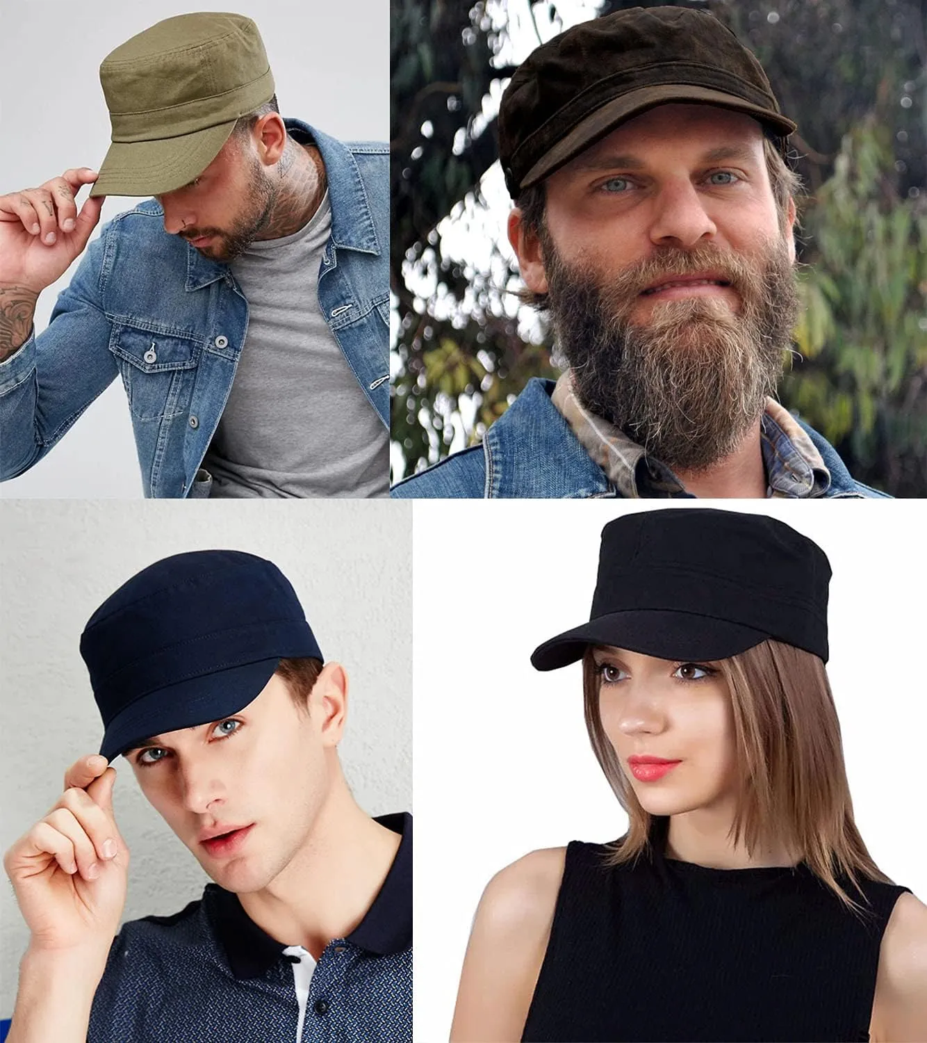 Zylioo Oversize XXL Quick Dry Army Cap,Waterproof Flat Top Cap,Breathable Military Hat for Big Heads 22"-25.5"